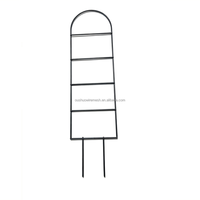 Treillis de jardin en fil d'acier forgé fait main pour plantes grimpantes, support de 90 cm de hauteur, options de couleur vert foncé/noir, antirouille