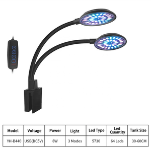 ไฟตู้ปลาแบบหนีบ JSD 7W 8W USB รุ่นใหม่ แสง LED สเปกตรัมเต็มสำหรับพืช 3 โหมด ปรับความสว่างได้ พร้อมรีโมทคอนโทรล ขนาด 20-60 ซม. สำหรับปลา - Product Image 6