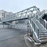 Puente Peatonal de Acero Prefabricado de Gran Envergadura para Pasos Elevados en Autopistas con Componentes Modulares Preensamblados
