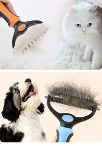 Démaquillage Deshedding Pet Toilettage Brosse Double Face Breveté En Acier Inoxydable Efficace Pet Undercoat Râteau Knot Cutter pour Chats - Product Image 3