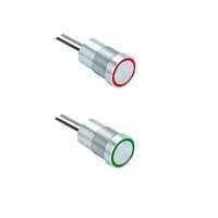Interrupteur tactile momentané Elewind 22 mm, double couleur, type NO, avec certification CE et RoHS, pour interrupteurs à bouton-poussoir certifiés 24 V