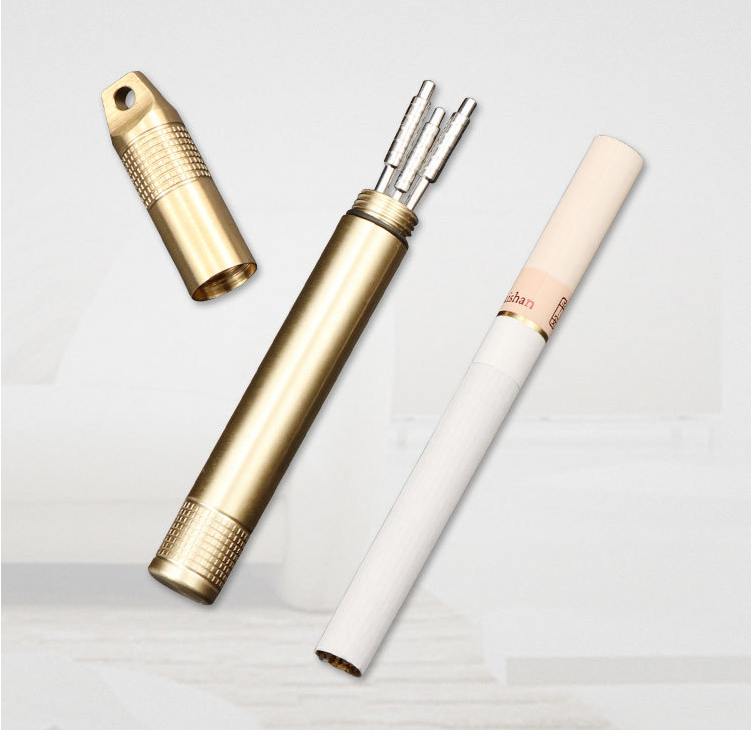 Brass Portable Small Medicine Bottle Sealed Waterproof cigarette Bottle Outdoor Cartridge Capsule Medicine Box