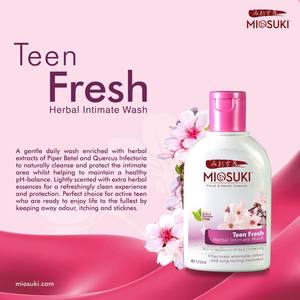 Miosuki Teenage Fresh Wash Limpiador íntimo a base de hierbas Cuidado del pH suave Higiene adolescente Confianza y limpieza - Product Image 4