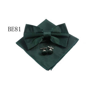 ชุดผ้าเช็ดหน้าหูกระต่ายของผู้ชายชุดกระดุมข้อมือผ้าเช็ดหน้าโพลีเอสเตอร์ผูกโบว์ชุดของขวัญแต่งงาน - Product Image 6