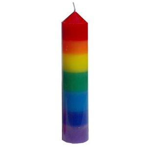 Personalizado hecho a mano del arco iris <span class=keywords><strong>de</strong></span> color Pilar <span class=keywords><strong>7</strong></span> Chakra velas al por mayor - Product Image 1