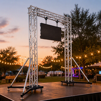 Support de scène DJ pliable en alliage d'aluminium portable, noir/argent, pour concerts en plein air, stand d'exposition sans soudure