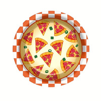 Assiettes jetables en papier imprimé pizza 24 pièces pour ensembles de décoration de fête Assiette de vaisselle de 7 pouces
