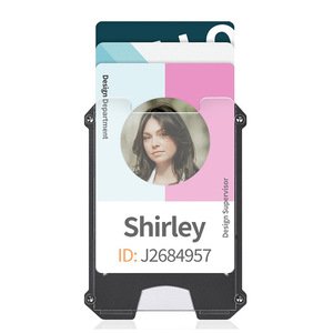 Funda vertical resistente para tarjetas de identificación con diseño de fibra de carbono, capacidad para 5 tarjetas, funda protectora para tarjetas bancarias de PC, transfronteriza - Product Image 5