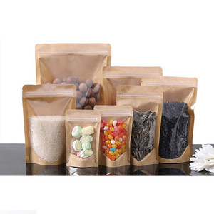 Bolsas de <span class=keywords><strong>Papel</strong></span> <span class=keywords><strong>Kraft</strong></span> Marrón Reutilizables con Ventana Transparente <span class=keywords><strong>para</strong></span> Envasar Café, Té y Azúcar, Reciclables - Product Image 4