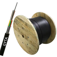 Câble à fibre optique monomode GYTA PE à 48 fibres pour extérieur, aérien et en conduit, avec certifications CE/ROHS/ISO9001 et éléments de renforcement en FRP/acier