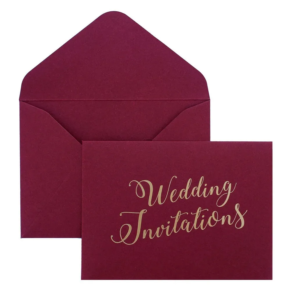 Envelopes de papel personalizados com cartão de agradecimento, papel de desenho com logotipo gravado de fábrica