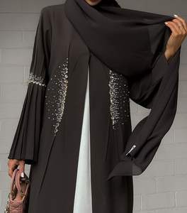 Elegante <span class=keywords><strong>Abaya</strong></span> Nera 2026 Moda Quotidiana <span class=keywords><strong>Abaya</strong></span> Modesta e Lussuosa con Ricami Artigianali e Perline Abbigliamento Musulmano Femminile <span class=keywords><strong>Abaya</strong></span> Araba - Product Image 1
