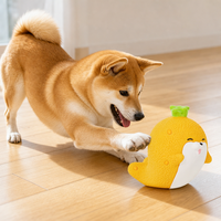 Jouet couineur pour chien en latex naturel, jouet à mâcher pour chien en forme d'ananas et de léopard, jouet de dentition doux pour chiots et chiens de petite et moyenne taille