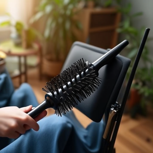 Roll Hairbrush Black Wood Model Daiso0948 For Daily Use - Product Image 3