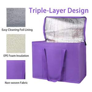 Sigara dokuma katlanabilir buz termal yalıtım yumuşak bira yalıtımlı gıda teslimat için soğutucu çanta tote alışveriş çantası yalıtımlı - Product Image 5