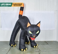 Décorations de cour pour Halloween Gonflables géants de 10 pieds Décorations d'extérieur pour Halloween Gonflables pour chat noir
