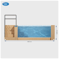 Piscine hors sol de luxe en fibre de verre sur mesure de 3,2 m avec escalier, conteneur de transport en verre, épaisseur 8 mm, modèle YXQ
