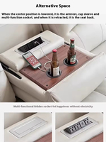 Erstklassiges, schlichtes, modernes elektrisches Kinosofa aus erstklassigem Rindsleder, ausziehbar, verstellbare Chaiselongue, Wohnzimmer-Liegesessel