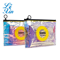 Sac à fermeture éclair cosmétique en PVC coloré personnalisé en gros sac anneau de stockage de produits de beauté personnalisé sac de lavage au laser personnalisé
