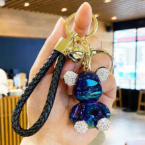 Candy Color Teddy Bear Keychain 3D Bear Doll <b>Key</b> <b>Chains</b> <b>Leather</b> Wristlet Bag Pendant Cute Teddy Bear Plastic Keychains - Product Image 5