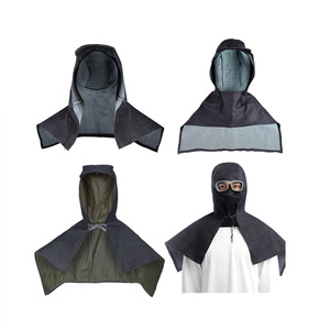 Chapeau châle en jean respirant, à capuche, anti-poussière et coupe-vent pour les travailleurs du bâtiment avec protection pour les lunettes - Product Image 2