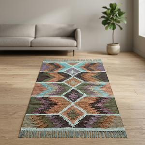 Handmade Modern Floral Cotton Rugs High Quality Custom Design for Home Decor Bedroom Prayer Room <b>Kitchen</b> Living Area <b>Runner</b> Sets - Product Image 2