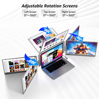 Large Screen Triple Monitor Kit - 3x15.6" Portable Displays for Multitasking