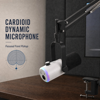 BKX-43+ RGB Kardioid-Dynamisches Mikrofon mit USB/XLR-Armständer & Geräuschunterdrückung für Podcast, Gaming & Live-Streaming