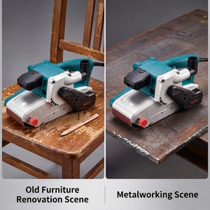 Levigatrice a Nastro Elettrica Industriale BODA 1400W 100x610mm a Velocità Variabile, Macchina Professionale per Lavorazione del Legno, Utensile Elettrico Resistente - Product Image 5