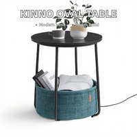 Table basse ovale contemporaine en métal table d'appoint pour ordinateur portable pour meubles de salon et de maison