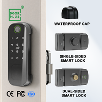 Cerradura Inteligente Doorplus, Cerradura Electrónica Inteligente para Exteriores Resistente al Agua, Cerradura Digital con Huella Dactilar y Código, WiFi Tuya