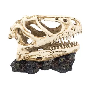 爬虫類の装飾品恐竜の頭頭蓋骨隠し洞窟風景テラリウム