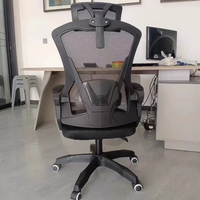 Chaise de bureau ergonomique moderne chinoise avec dossier haut, en tissu maillé, pour ordinateur