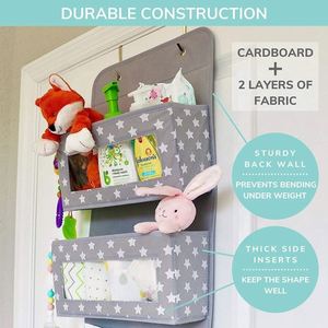 Collapsible Pace-Saving 4-Pocket <b>Storage</b> Organizer with Clear Window for Closet Fabric Star Door Hanging Organizer - Product Image 4