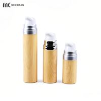 Flacon pompe sans air de 10 ml, 15 ml, 30 ml pour l'emballage de produits de soin de la peau, impression par transfert d'eau