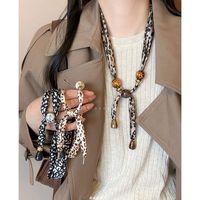 Collier écharpe imprimé léopard Maillard pour femme, chaîne de pull unique, design de niche, accessoires de mode et bijoux