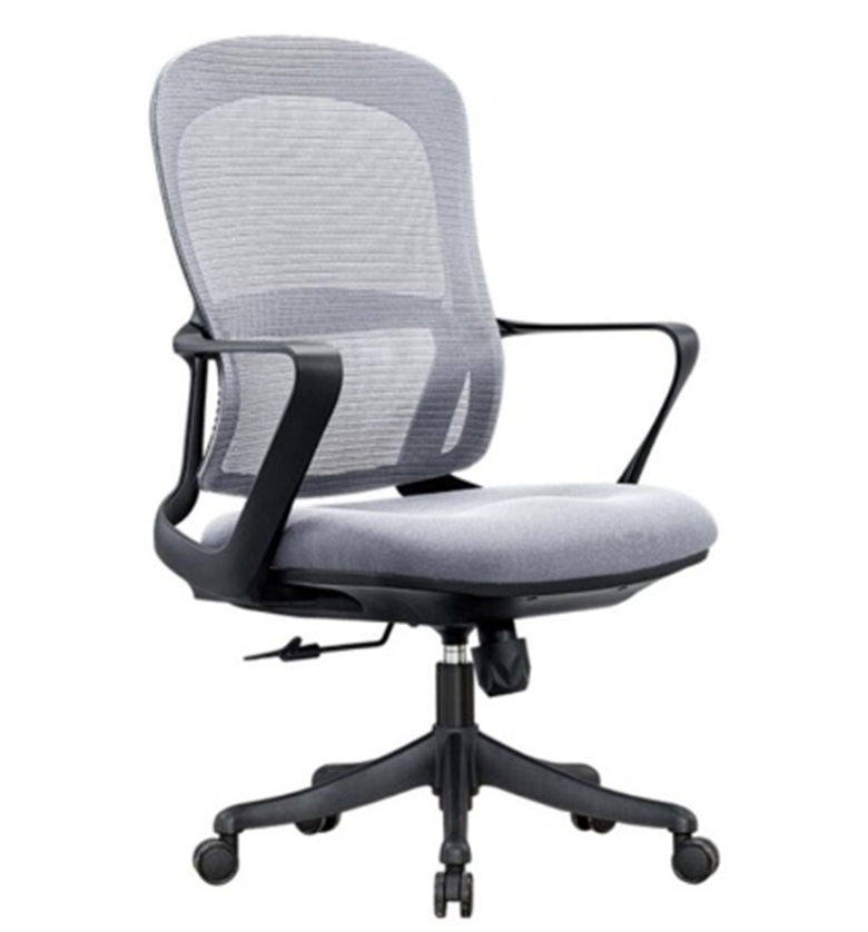 Silla giratoria gris con estructura negra/Negro