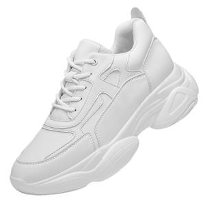 Chaussures pour hommes en cuir de vache blanc, nouvelle mode, respirantes, à semelle épaisse, style sport décontracté, hauteur 8 cm - Product Image 5