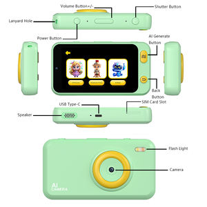 3.97in 어린이 카메라 AI 퀴즈 및 스마트 음성 녹음기 1700mAh 배터리 AI 기능 학습 강화 버튼 - Product Image 6