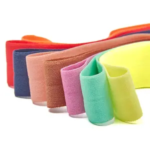 1000 Cores Em Estoque Sutiã Underwear Soft Colorido Twange Dobre Sobre Elastic Webbing Cinto Vestuário Nylon