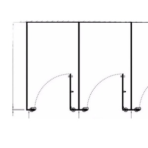 Portes de séparation en PVC, porte en MDF, ouverture latérale en polymère, étanche, design minimaliste, utilisation intérieure, installation sur site - Product Image 1