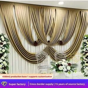 Rideaux en Stock Exclusif - Rideaux de Fond de Scène de Mariage Personnalisables Style Européen, Voilages Lourds OEM - Product Image 2