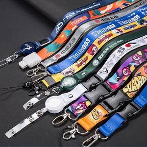 Kişiselleştirilmiş çevre dostu Polyester kordon özel Logo ofset yapış kanca kimliği kimlik kartı tutucu anahtarlık USB günlük ofis kullanımı - Product Image 1