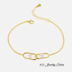 Bracelet en argent sterling 925 avec perles et croix, ajouré, géométrique, ovale, minimaliste, romantique, pour femme, bijou de déclaration pour soirée - Product Image 6