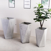 Jardinières carrées en fibrociment léger, bacs à fleurs modernes en ciment, vases de sol pour aménagement paysager d'hôtel