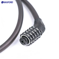 MAXFORD Cadenas de vélo à combinaison à 4 chiffres, antivol robuste pour cyclisme, câble en acier, mot de passe réinitialisable