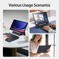 Untuk Samsung Galaxy Tab S10 +/S9Plus/S9 Fe Plus Keyboard magnet mengambang + casing Tablet kulit dengan pemegang