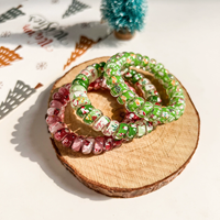 Élastiques à cheveux en spirale colorés de Noël, attaches pour cheveux très élastiques et durables pour femmes, accessoires capillaires en gros