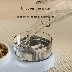 2 में 1 बिल्ली पीने का फव्वारा स्वचालित पानी परिसंचरण के साथ शुद्ध पानी पालतू पशु फीडर कटोरे - Product Image 3