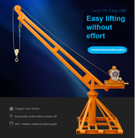 Nouvelle grue de construction électrique fixe de 500 kg pour balcon de toit, portable, légère, rotative, en métal